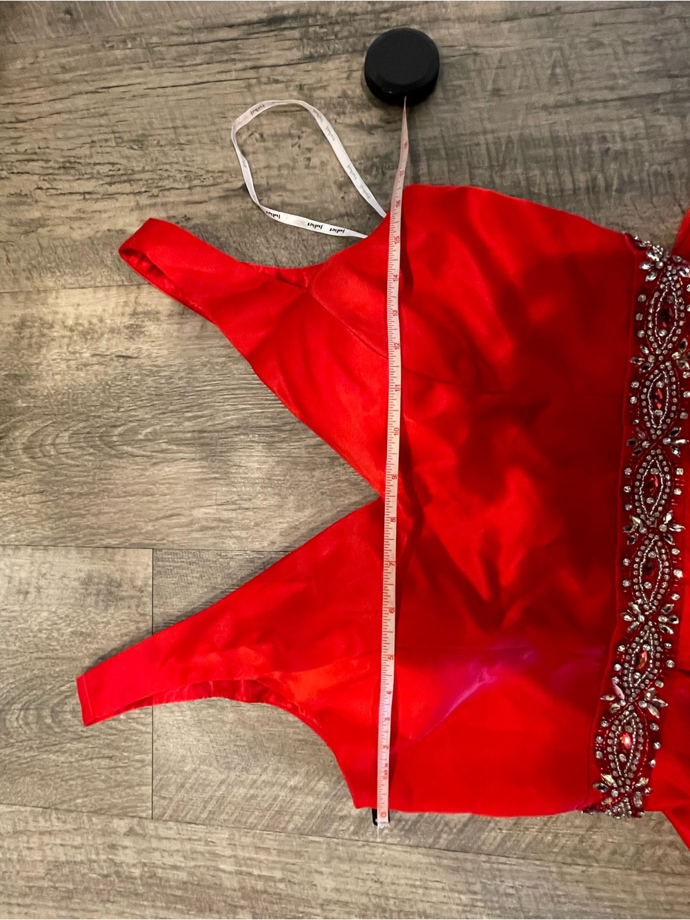 Juliet Elegant Red Prom Dress with Beaded Waist - Picture 9 of 11